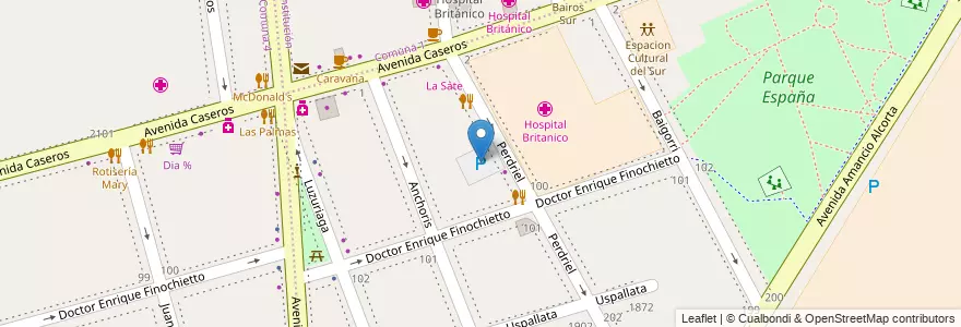 Mapa de ubicacion de Estacionamiento Pedriel, Barracas en Argentine, Ciudad Autónoma De Buenos Aires, Comuna 4, Buenos Aires.