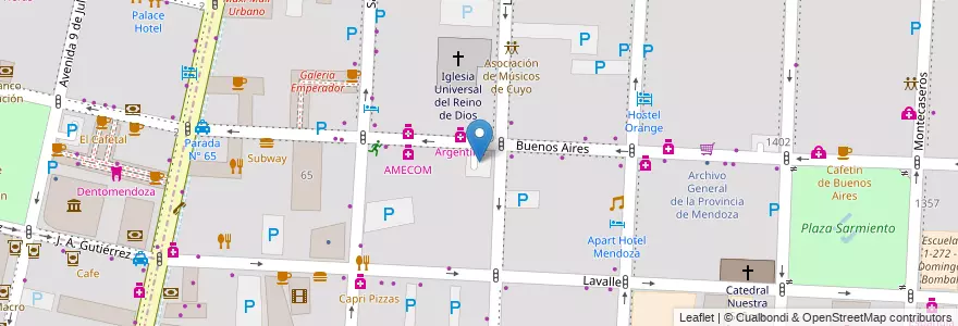 Mapa de ubicacion de Estacionamiento Peumayen en Argentine, Chili, Mendoza, Departamento Capital, Ciudad De Mendoza, Sección 3ª Parque O'Higgins.
