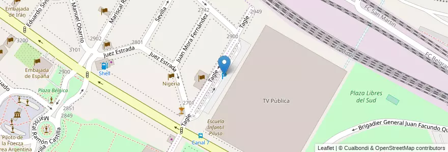 Mapa de ubicacion de Estacionamiento privado Canal 7, Recoleta en アルゼンチン, Ciudad Autónoma De Buenos Aires, Comuna 2, ブエノスアイレス.