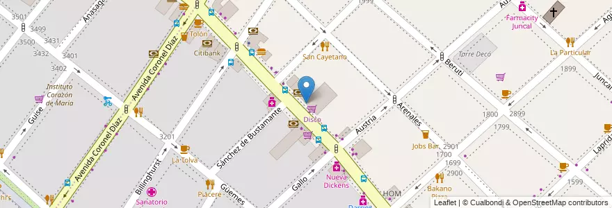 Mapa de ubicacion de Estacionamiento, Recoleta en Argentinië, Ciudad Autónoma De Buenos Aires, Comuna 2, Buenos Aires.