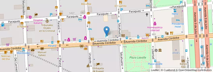 Mapa de ubicacion de Estacionamiento, Retiro en Argentinië, Ciudad Autónoma De Buenos Aires, Comuna 1, Buenos Aires.