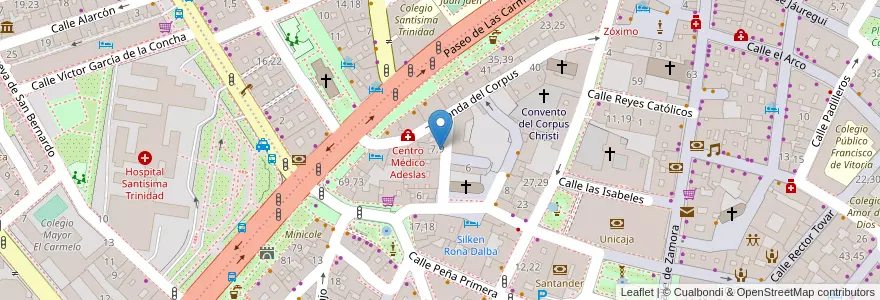 Mapa de ubicacion de Estacionamiento San Juan en スペイン, カスティーリャ・イ・レオン州, サラマンカ, Campo De Salamanca, サラマンカ.