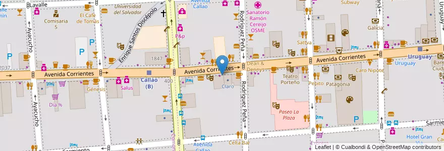 Mapa de ubicacion de Estacionamiento, San Nicolas en الأرجنتين, Ciudad Autónoma De Buenos Aires, Buenos Aires.