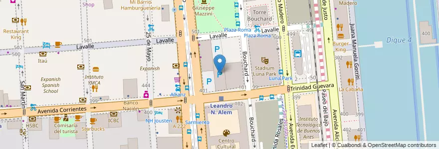 Mapa de ubicacion de Estacionamiento, San Nicolas en الأرجنتين, Ciudad Autónoma De Buenos Aires, Comuna 1, Buenos Aires.