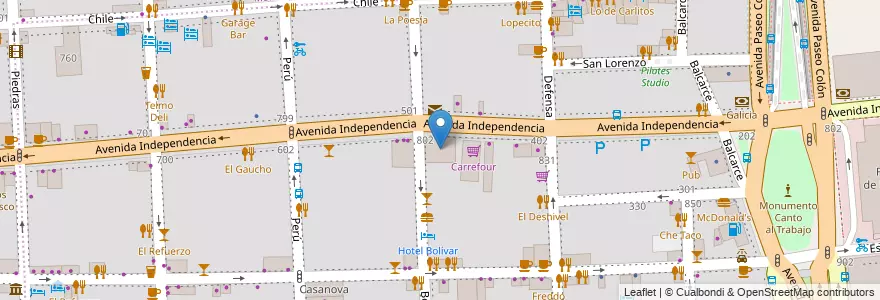 Mapa de ubicacion de Estacionamiento San Telmo, San Telmo en Argentinien, Ciudad Autónoma De Buenos Aires, Comuna 1, Buenos Aires.