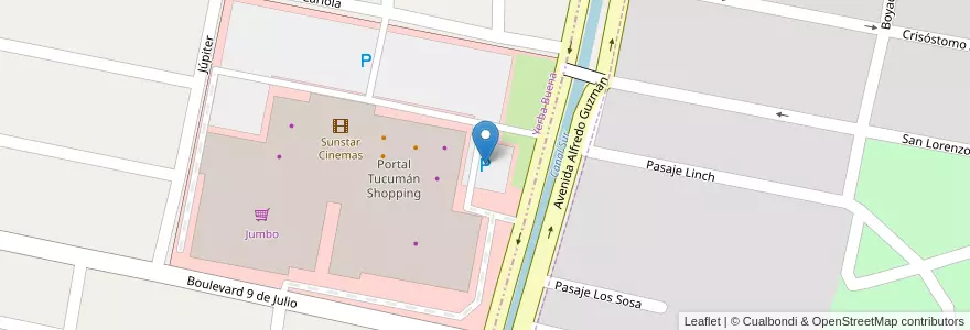 Mapa de ubicacion de Estacionamiento Shoping en 阿根廷, Tucumán, Departamento Yerba Buena, Yerba Buena.