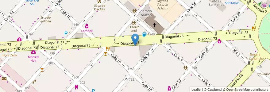 Mapa de ubicacion de Estacionamiento Subterraneo, Casco Urbano en アルゼンチン, ブエノスアイレス州, Partido De La Plata, La Plata.