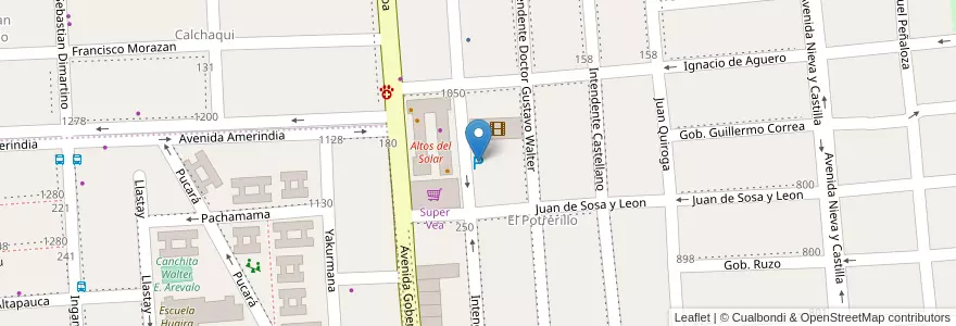 Mapa de ubicacion de Estacionamiento Super Vea en Argentinien, Catamarca, Departamento Capital, Municipio De San Fernando Del Valle De Catamarca, San Fernando Del Valle De Catamarca.