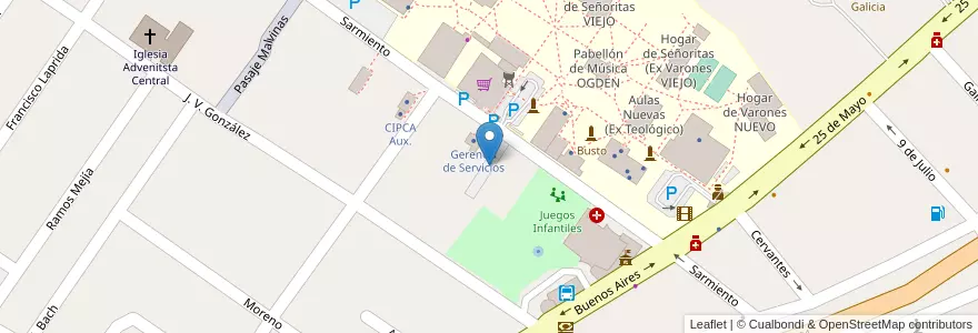 Mapa de ubicacion de Estacionamiento Supermercado CEAPÉ en Argentinien, Provinz Entre Ríos, Departamento Diamante, Libertador San Martín, Distrito Palmar.