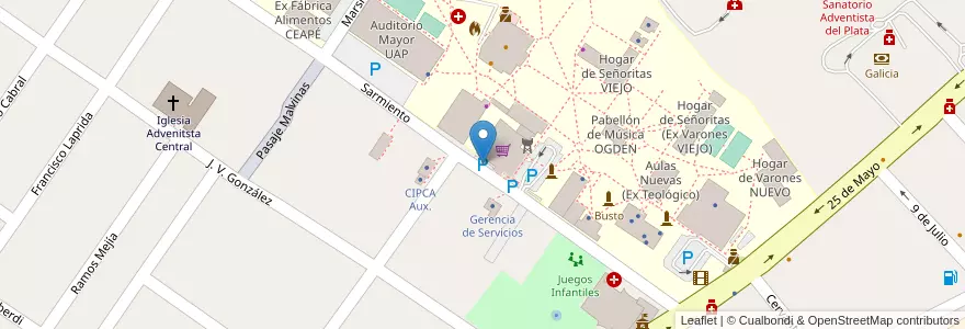 Mapa de ubicacion de Estacionamiento Supermercado CEAPÉ en Argentina, Wilayah Entre Ríos, Departamento Diamante, Libertador San Martín, Distrito Palmar.