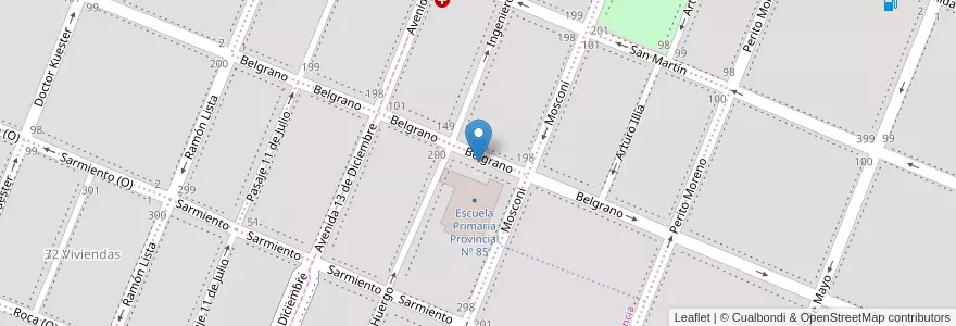 Mapa de ubicacion de Estacionamiento transporte escolar en アルゼンチン, チリ, サンタクルス州, Pico Truncado, Deseado, Pico Truncado, Zona Central.
