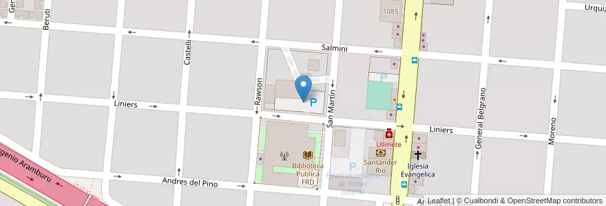 Mapa de ubicacion de Estacionamiento UTN FRD en Argentina, Provincia Di Buenos Aires, Partido De Campana.