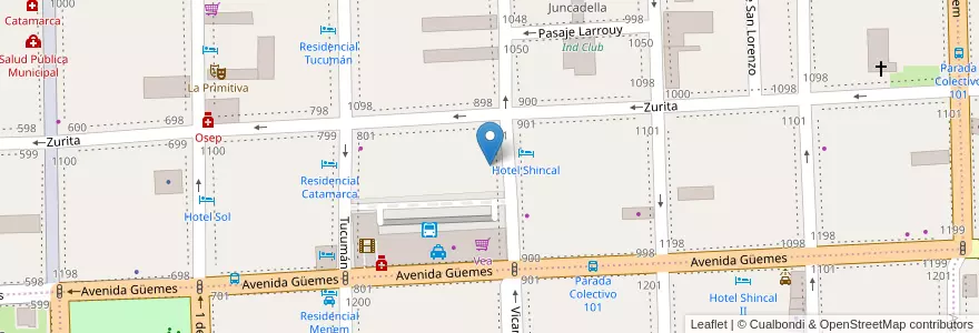 Mapa de ubicacion de Estacionamiento Vea en 阿根廷, Catamarca, Departamento Capital, Municipio De San Fernando Del Valle De Catamarca, San Fernando Del Valle De Catamarca.