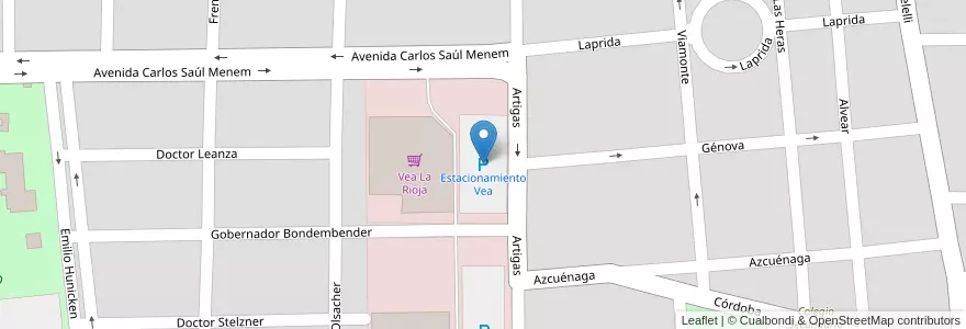 Mapa de ubicacion de Estacionamiento Vea en 阿根廷, La Rioja, Departamento Capital, La Rioja.