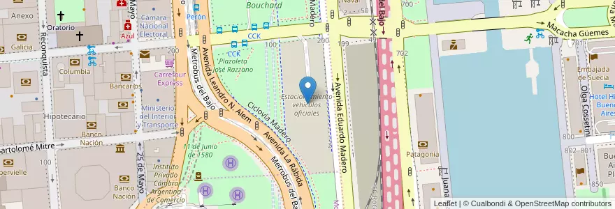Mapa de ubicacion de Estacionamiento vehículos oficiales en Argentinien, Ciudad Autónoma De Buenos Aires, Comuna 1, Buenos Aires.