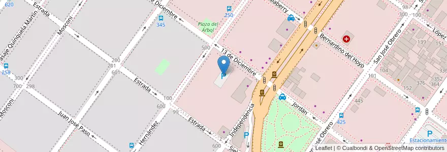 Mapa de ubicacion de Estacionamiento Yrigoyen II en آرژانتین, استان سانتا کروس، آرژانتین, شیلی, Mercado De La Ciudad, Deseado, Caleta Olivia.