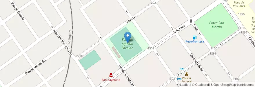 Mapa de ubicacion de Estadio Agustin Faraldo en Argentina, Corrientes, Departamento Paso De Los Libres, Municipio De Paso De Los Libres.