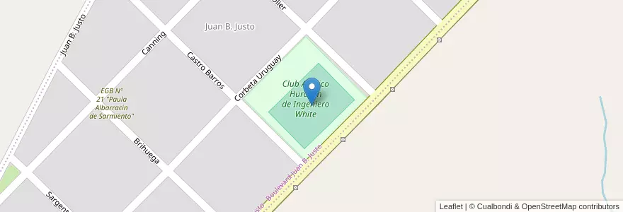 Mapa de ubicacion de Estadio Bruno Lentini en アルゼンチン, ブエノスアイレス州, Partido De Bahía Blanca, Ingeniero White.