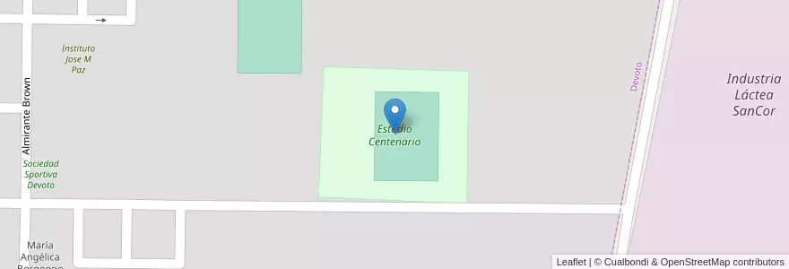 Mapa de ubicacion de Estadio Centenario en Argentinien, Provinz Córdoba, Departamento San Justo, Pedanía Juárez Celman, Municipio De Devoto, Devoto.