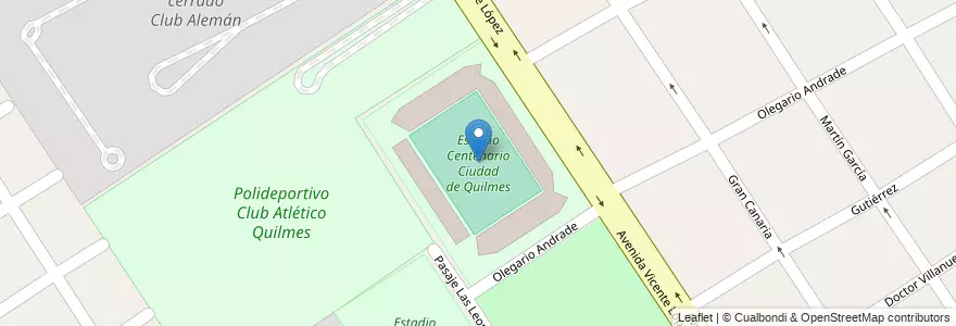 Mapa de ubicacion de Estadio Centenario Ciudad de Quilmes en Argentinien, Provinz Buenos Aires, Partido De Quilmes, Quilmes.
