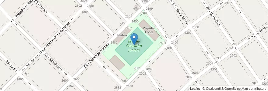 Mapa de ubicacion de Estadio Chacarita Juniors en Argentina, Buenos Aires, Partido De General San Martín.