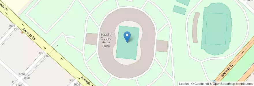 Mapa de ubicacion de Estadio Ciudad de La Plata, Tolosa en Arjantin, Buenos Aires, Partido De La Plata, Tolosa.