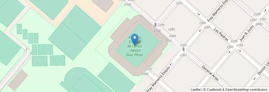 Mapa de ubicacion de Estadio Ciudad de Lanús - Néstor Díaz Pérez en Argentina, Buenos Aires, Partido De Lanús, Remedios De Escalada.