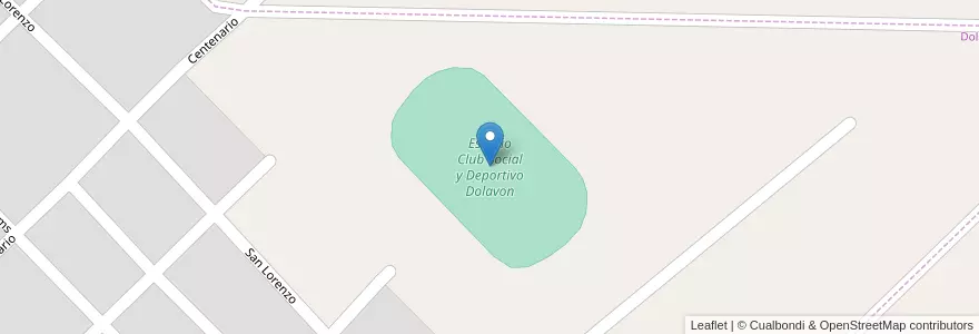Mapa de ubicacion de Estadio Club Social y Deportivo Dolavon en アルゼンチン, チュブ州, Departamento Gaiman, Dolavon, Dolavon.