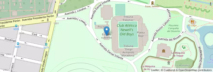 Mapa de ubicacion de Estadio cubierto en Argentina, Santa Fe, Departamento Rosario, Municipio De Rosario, Rosario.