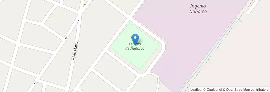 Mapa de ubicacion de Estadio de Ñuñorco en アルゼンチン, トゥクマン州, Departamento Monteros, Municipio De Monteros, Monteros.