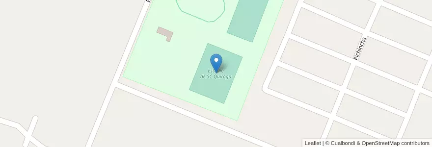 Mapa de ubicacion de Estadio de SC Quiroga en Argentinië, Chili, Mendoza, Distrito Ciudad De San Rafael, Departamento San Rafael.