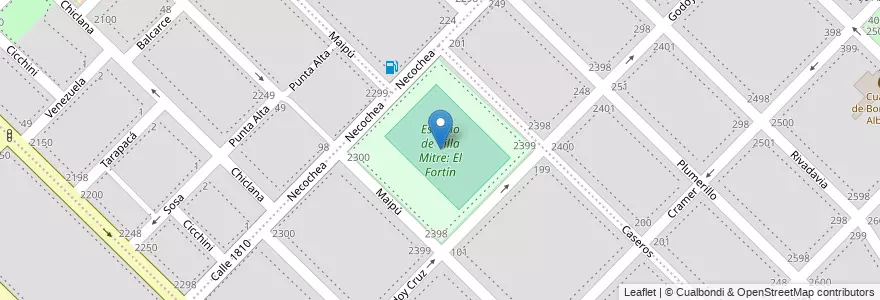 Mapa de ubicacion de Estadio de Villa Mitre: El Fortín en アルゼンチン, ブエノスアイレス州, Partido De Bahía Blanca, Bahía Blanca.