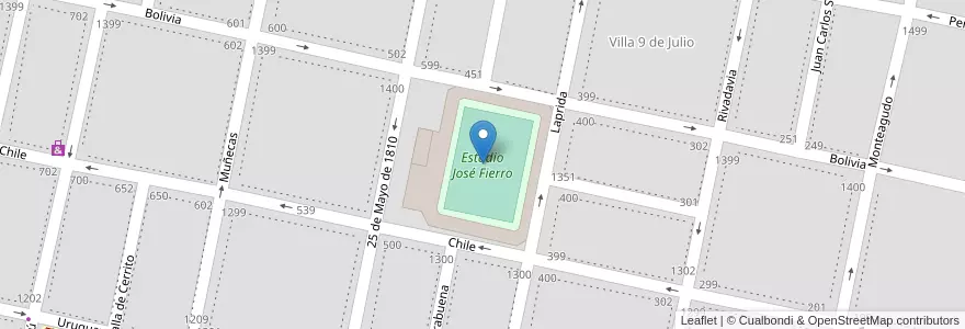 Mapa de ubicacion de Estadio José Fierro en アルゼンチン, トゥクマン州, San Miguel De Tucumán, Departamento Capital, San Miguel De Tucumán.