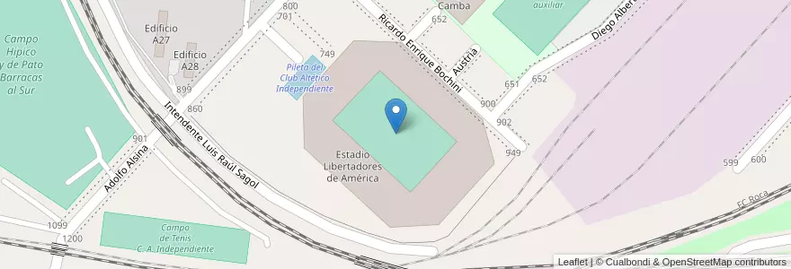 Mapa de ubicacion de Estadio Libertadores de América en آرژانتین, استان بوئنوس آیرس, Partido De Avellaneda, Avellaneda.