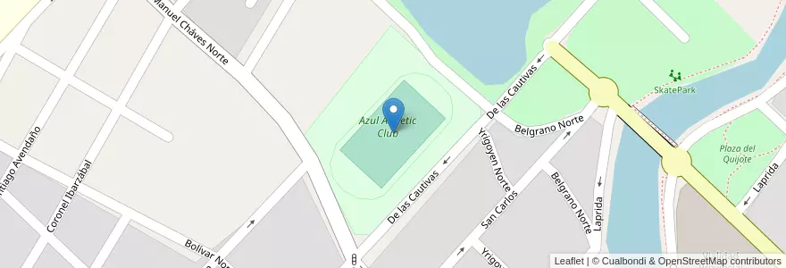 Mapa de ubicacion de Estadio "Lorenzo Palacios" en Argentina, Buenos Aires, Partido De Azul.