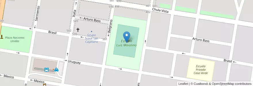 Mapa de ubicacion de Estadio Luis Maiolino en Argentine, Province De Río Negro, General Roca, Departamento General Roca, General Roca.