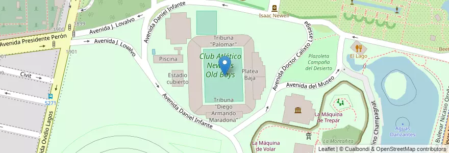 Mapa de ubicacion de Estadio Marcelo Bielsa en Аргентина, Санта-Фе, Departamento Rosario, Municipio De Rosario, Росарио.