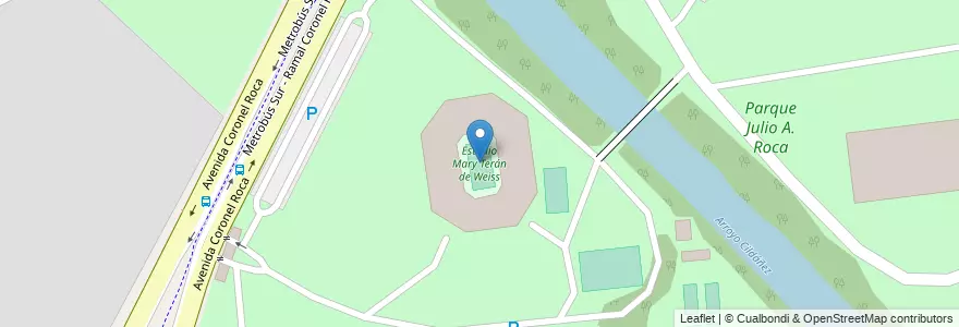 Mapa de ubicacion de Estadio Mary Terán de Weiss, Villa Soldati en Argentina, Ciudad Autónoma De Buenos Aires, Buenos Aires, Comuna 8.