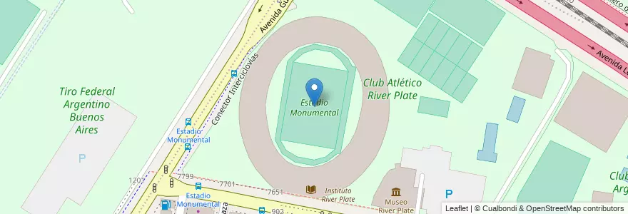 Mapa de ubicacion de Estadio Monumental, Belgrano en Аргентина, Буэнос-Айрес, Буэнос-Айрес, Comuna 13.