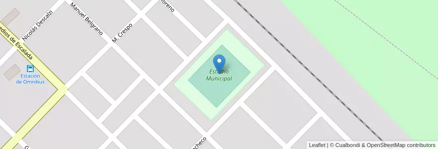 Mapa de ubicacion de Estadio Municipal en Аргентина, Рио-Негро, Departamento Valcheta, Valcheta.