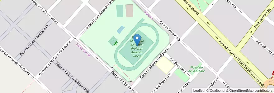 Mapa de ubicacion de Estadio Municipal de Fútbol Profesor Américo Varela en Arjantin, Buenos Aires, Partido De San Nicolás, San Nicolás De Los Arroyos.