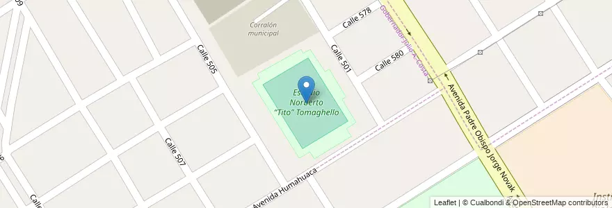 Mapa de ubicacion de Estadio Norberto “Tito” Tomaghello en Argentinien, Provinz Buenos Aires, Partido De Florencio Varela, Gobernador Julio A. Costa.