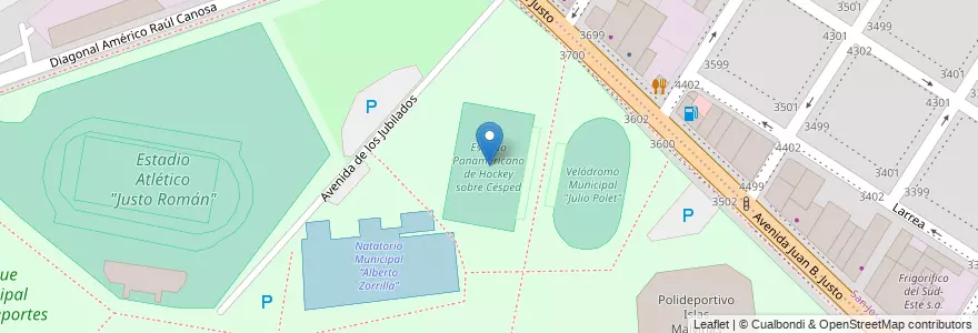 Mapa de ubicacion de Estadio Panamericano de Hockey sobre Césped en Argentinien, Provinz Buenos Aires, Partido De General Pueyrredón, Mar Del Plata.
