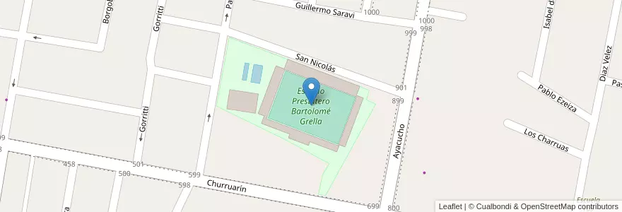 Mapa de ubicacion de Estadio Presbítero Bartolomé Grella en Argentinien, Provinz Entre Ríos, Departamento Paraná, Distrito Sauce, Paraná, Paraná.