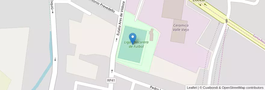 Mapa de ubicacion de Estadio Primo A Prevedello en Argentine, Catamarca, Departamento Valle Viejo, Municipio De Valle Viejo, San Isidro.