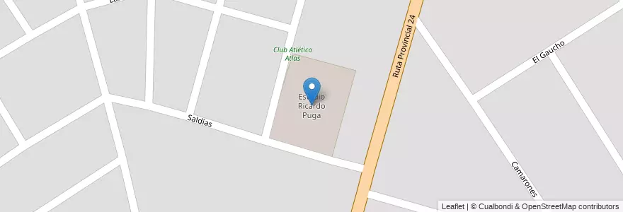 Mapa de ubicacion de Estadio Ricardo Puga en 阿根廷, 布宜诺斯艾利斯省, Partido De General Rodríguez.