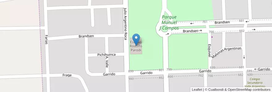 Mapa de ubicacion de Estadio Rodolfo Parodi en 아르헨티나, La Pampa, Municipio De General Acha, Departamento Utracán.
