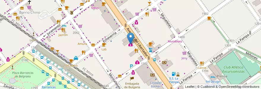Mapa de ubicacion de Estambulian, Belgrano en Argentinien, Ciudad Autónoma De Buenos Aires, Buenos Aires, Comuna 13.