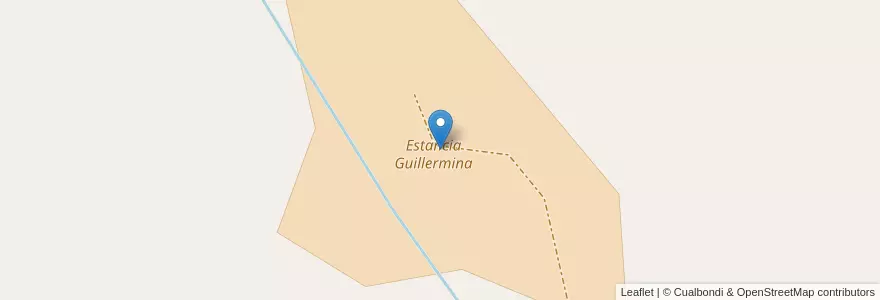 Mapa de ubicacion de Estancia Guillermina en Argentinië, Santa Cruz, Chili, Río Chico.