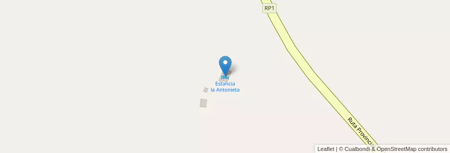 Mapa de ubicacion de Estancia la Antonieta en Arjantin, Chubut, Departamento Florentino Ameghino.